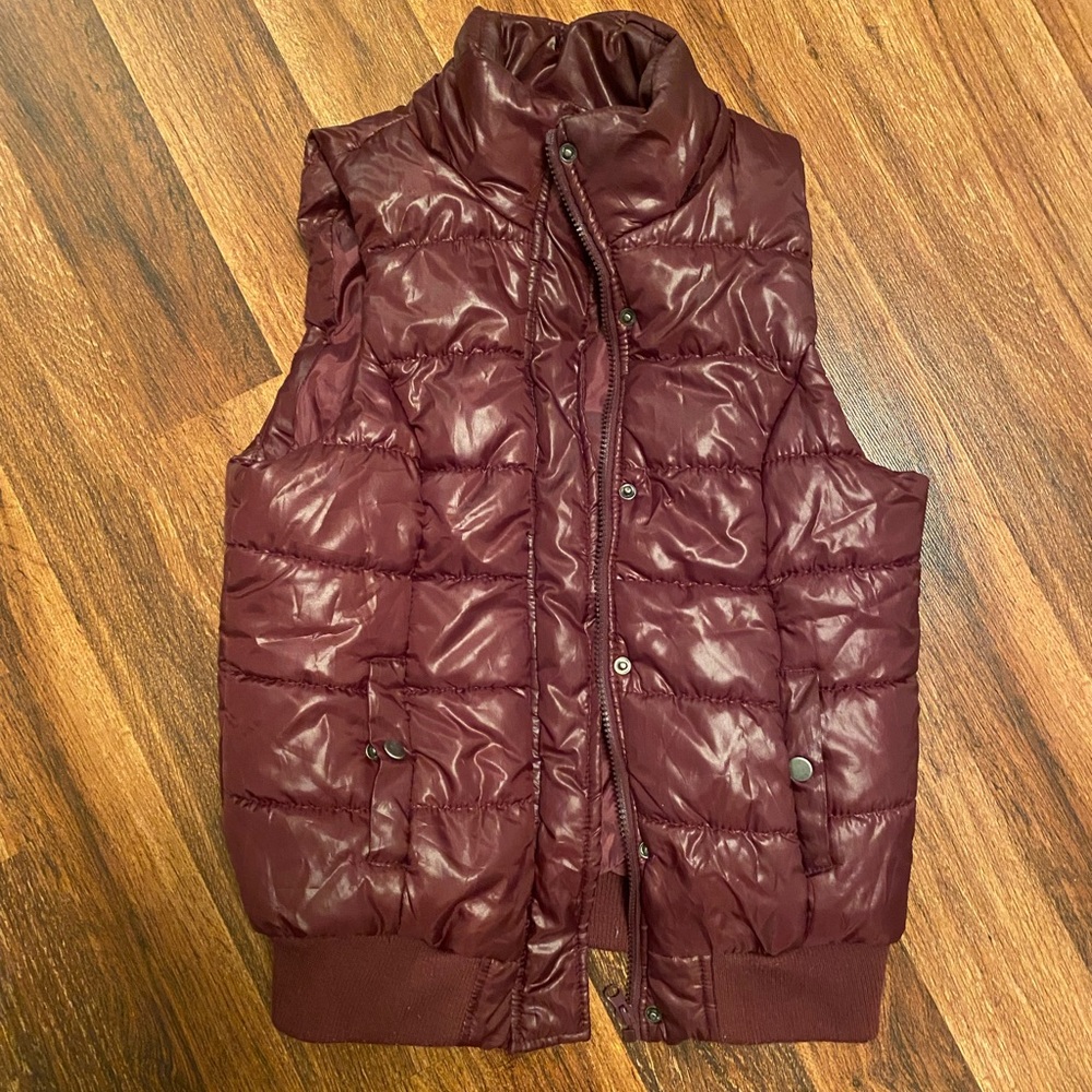 Charlotte russe faux leather burgundy/maroon vest